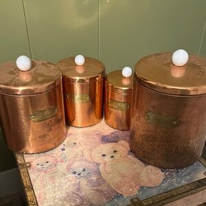 Copper Food Storage Canister Set